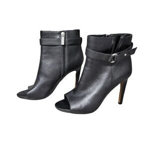 CLEARANCE BCBGeneration Peep Toe Black Leather Boots​​​​​​​